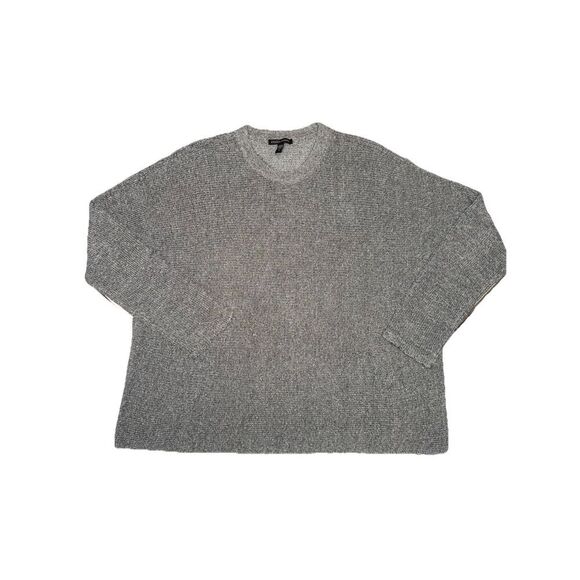 Eileen Fisher Womens Grey Knit Long Sleeve Top Sz S Made In Romania Preppy - Picture 2 of 7